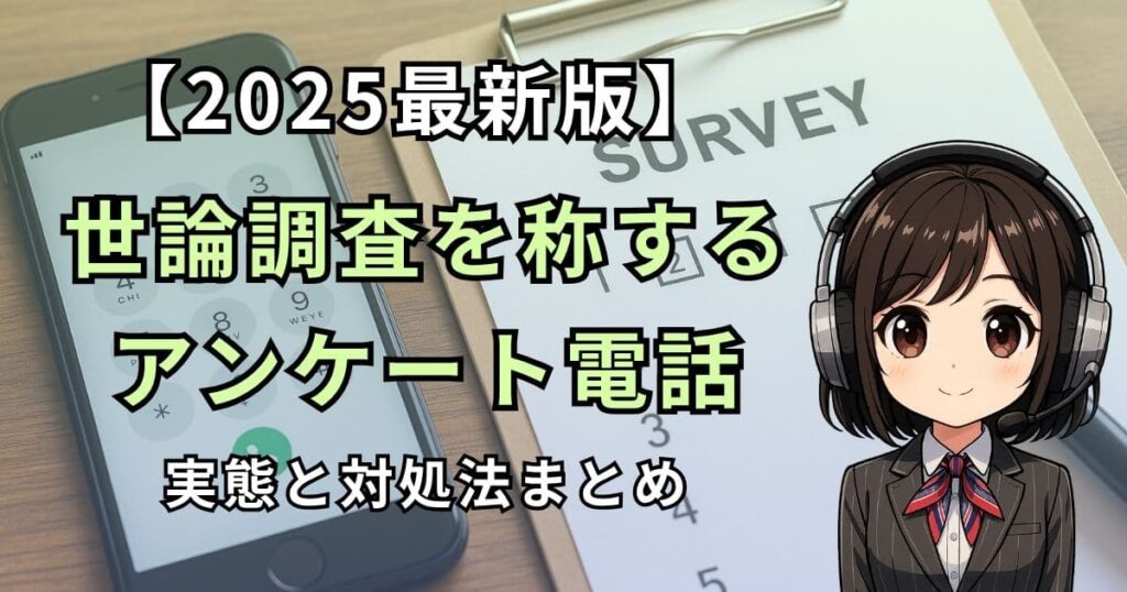世論調査を名乗るアンケート電話の実態と対処法まとめ【最新2025年版】