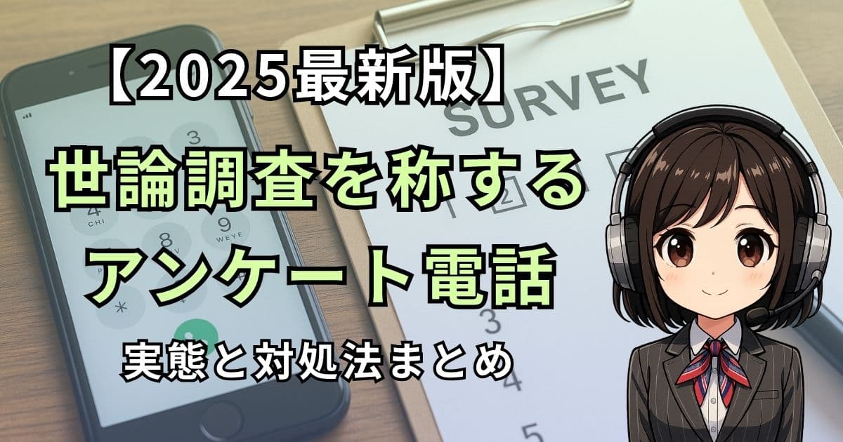 世論調査を名乗るアンケート電話の実態と対処法まとめ【最新2025年版】