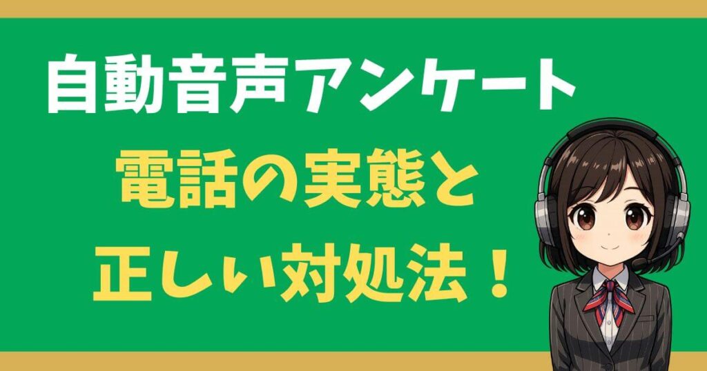 自動音声アンケート電話の実態と正しい対処法｜内容・危険性・よくある質問まとめ