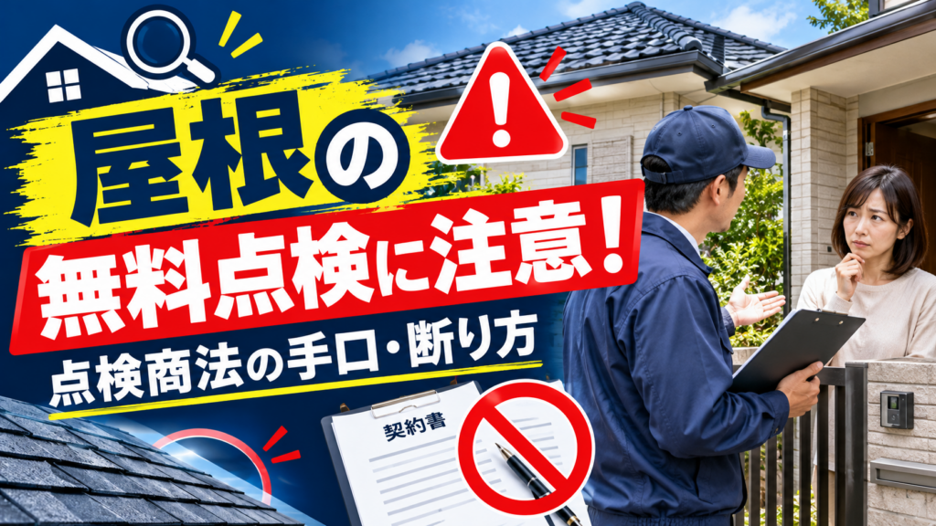 屋根の無料点検は詐欺？突然の訪問業者による点検商法の手口と断り方・解約方法