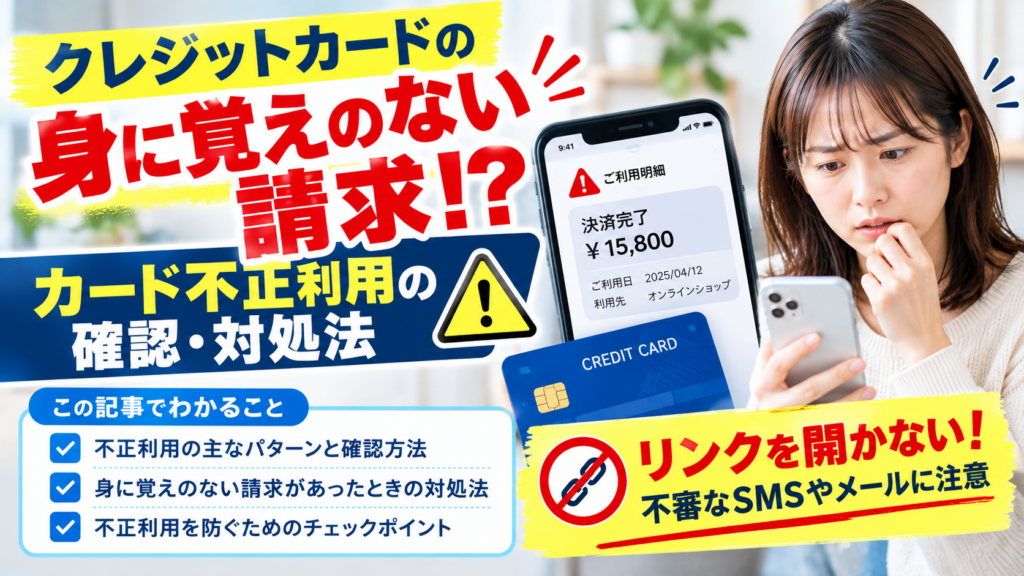 クレジットカードの身に覚えのない請求は不正利用？確認方法と対処法